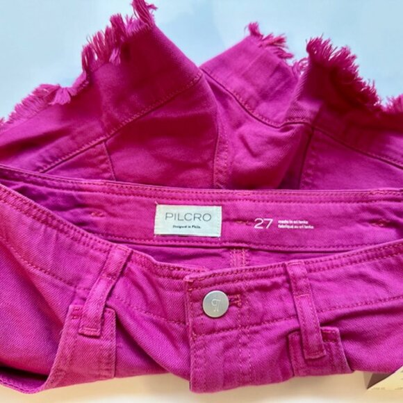 Anthropologie Pink Pilcro Slouchy Frayed Denim Shorts Size 27 New With T… - Picture 11 of 12